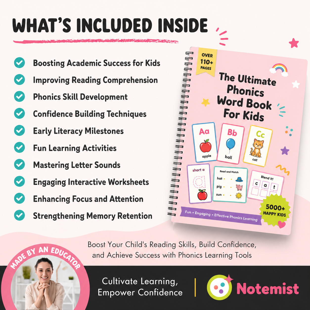 Phonics Workbook for Kids (FREE TODAY)