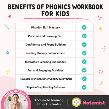 Phonics Workbook for Kids (FREE TODAY)